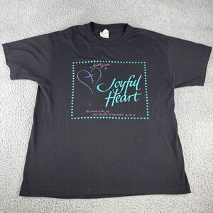 Jesus Gives A Joyful Heart Black Single‎ Stitch Vintage Shirt Adult Size Large